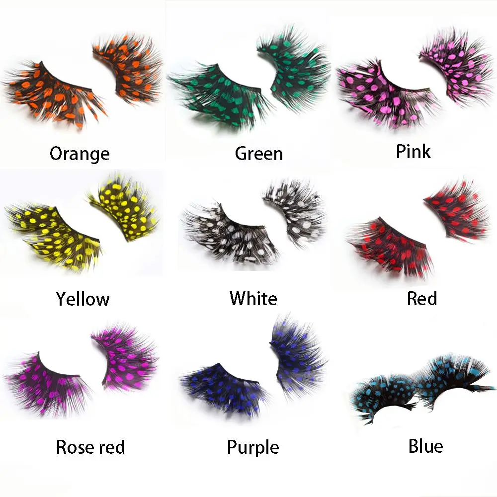 Belleza de las mujeres exagerada pestañas Drama escenario maquillaje pestañas postizas pluma punto tupido
