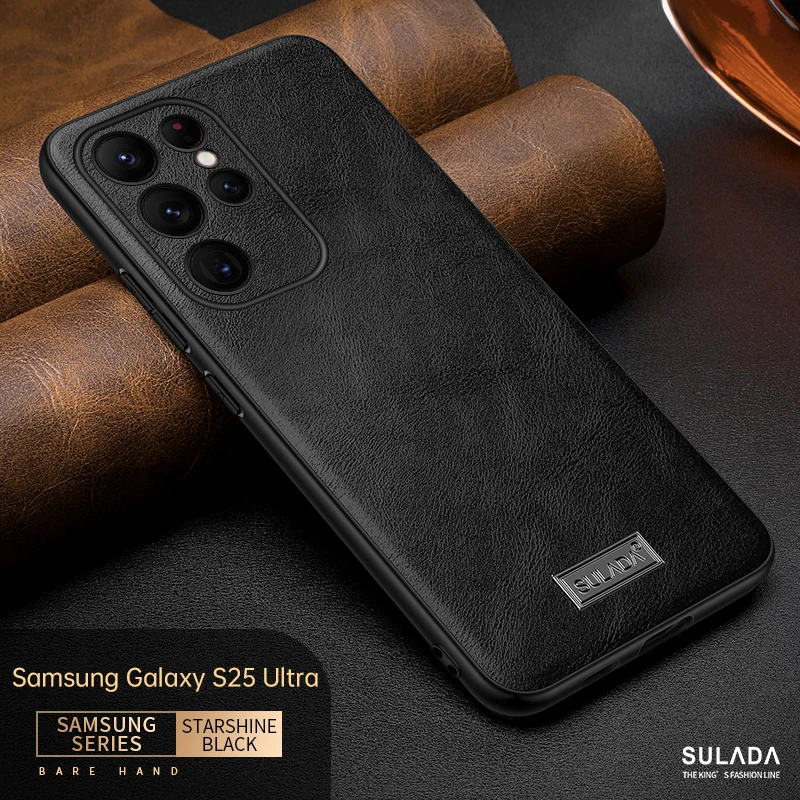 

Genuine Leather Case For Samsung Galaxy s25 ultra s25 plus S24Ultra S24 Plus Shell For Galaxy S23 S22 Ultra Plus Phone Covers