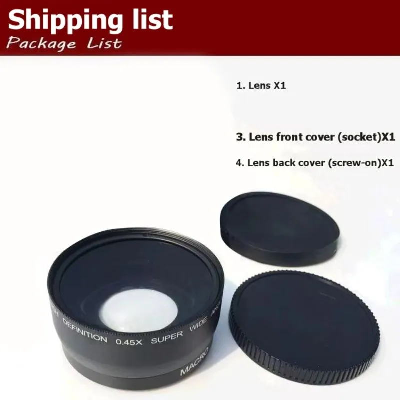 Voltvibe-Dual-Purpose 0.45X 58MM Wide Angle Macro Lens For DSLR-Camera-Compact Design No Distortion