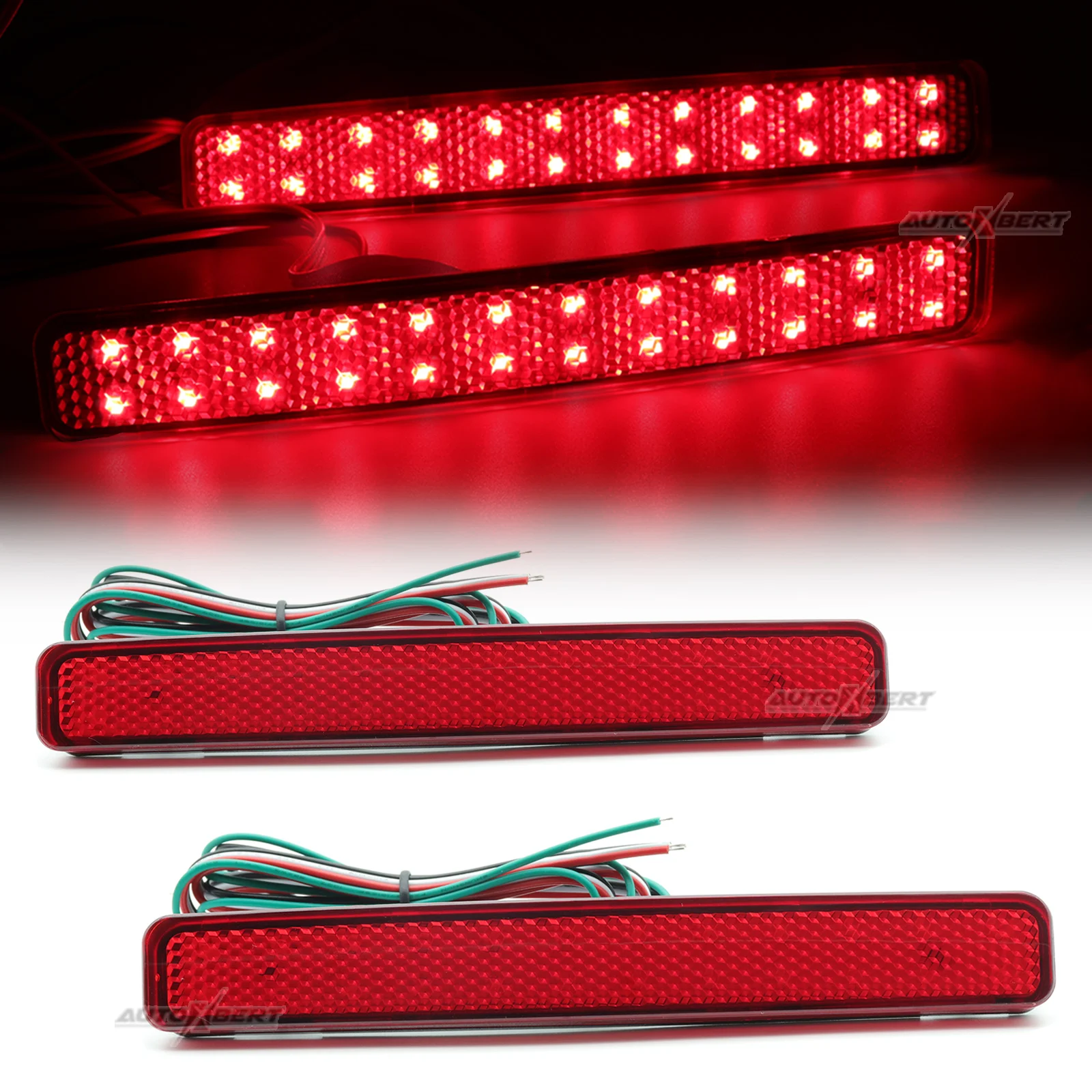 

2x LED For VW T5 Transporter Caravelle Multivan 2003-11 7E0945105 7E0945106 Tail Brake Light Rear Bumper Fog Red Reflector Lamp
