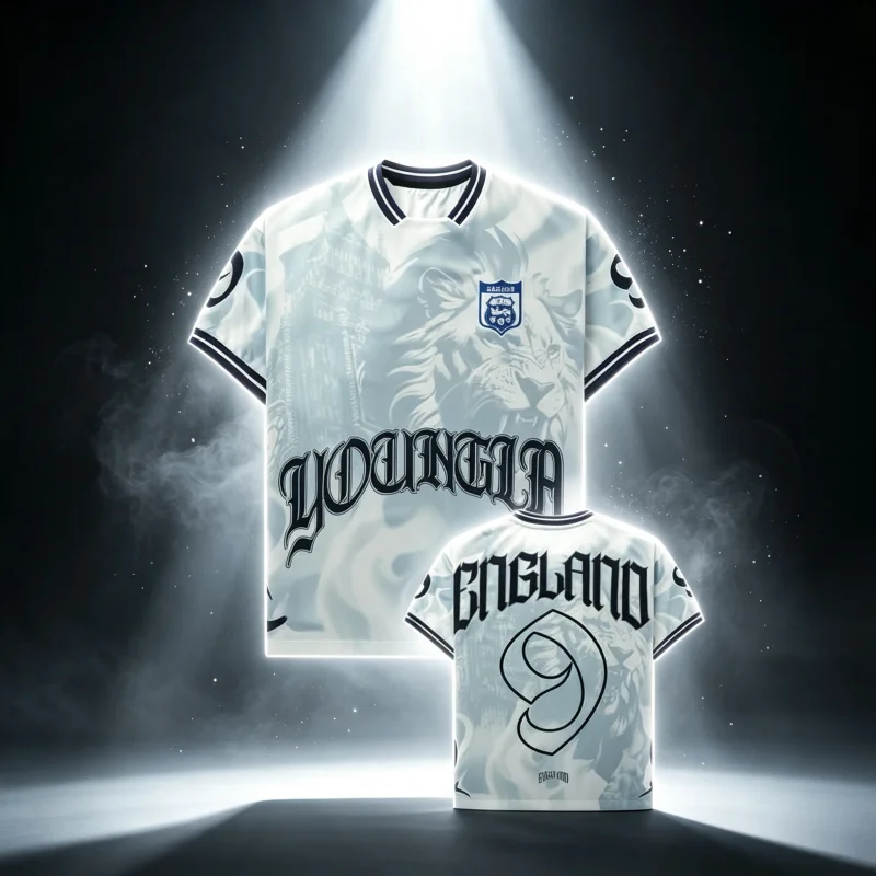 2026 New Men England Lions Themed Sport Jersey Gothic Style No. 9 Lion Pattern Trendy Casual Top Unisex T-shirt Family Kids Tees