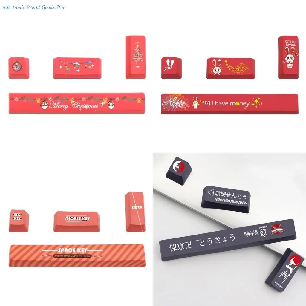 A3PD Keyboard Keycaps 4 Keycap Space 6.25U ESC Enter Right Enter PBT Keycap Beauty Chinese Painting KeyCap
