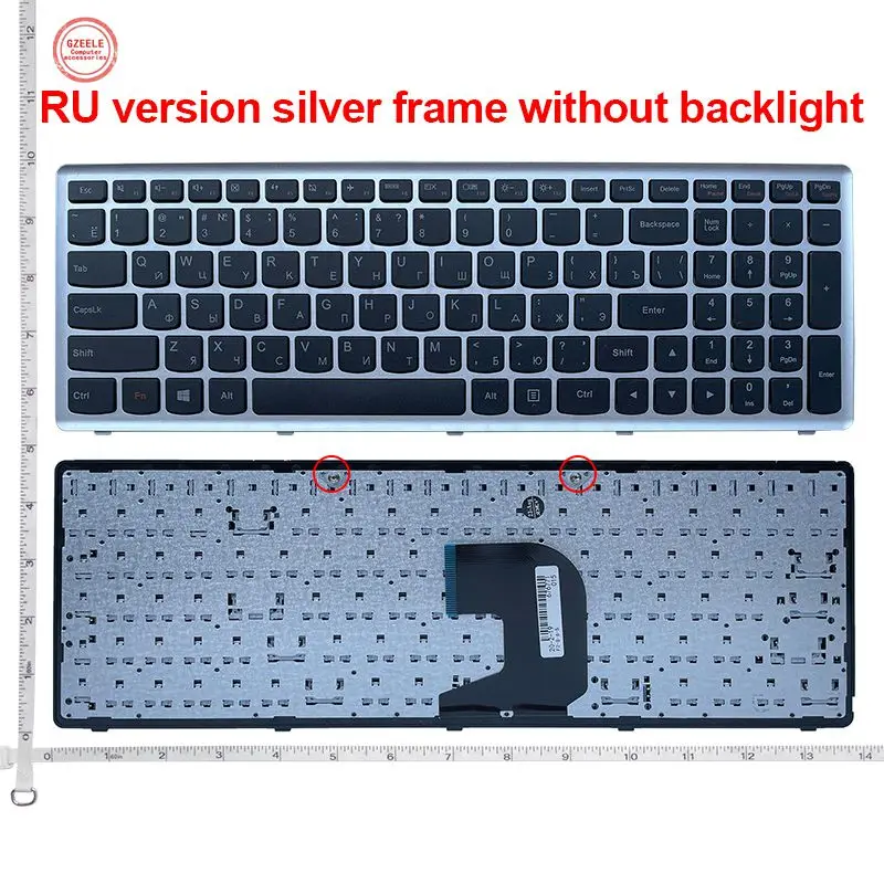 US/RU/IT/SP srebrna nowa klawiatura do laptopa Lenovo Z500 Z500A Z500G P500