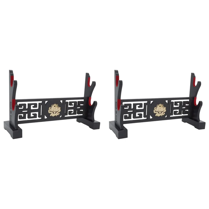

ABGE-2X Padded Sword Stand Display Velvet Protect Sword Rack For Katana Genji Japanese Templar Sword Stand -Dragon