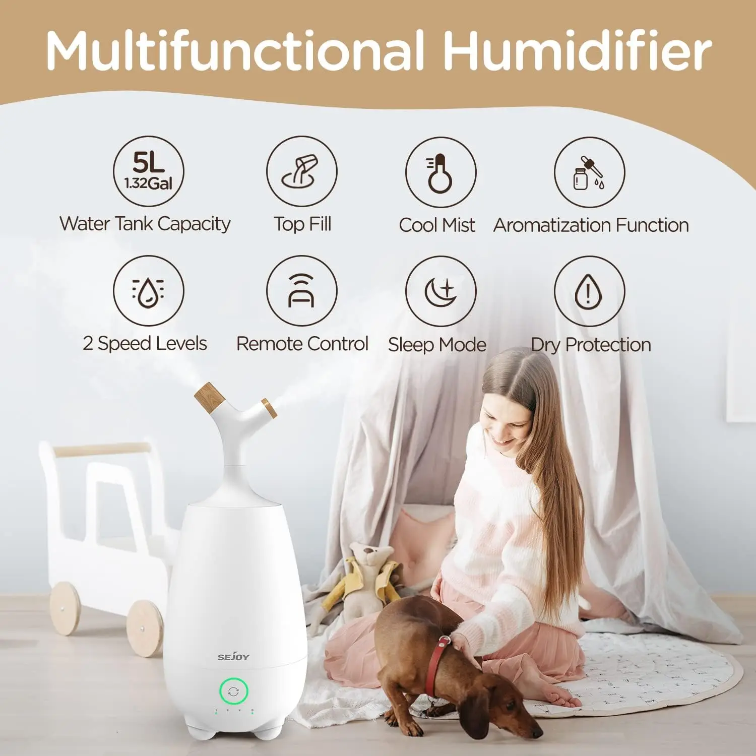 Humidificador de aire profesional de gran capacidad para el hogar, difusor de Aroma de niebla de plantas con temporizador de Control remoto para