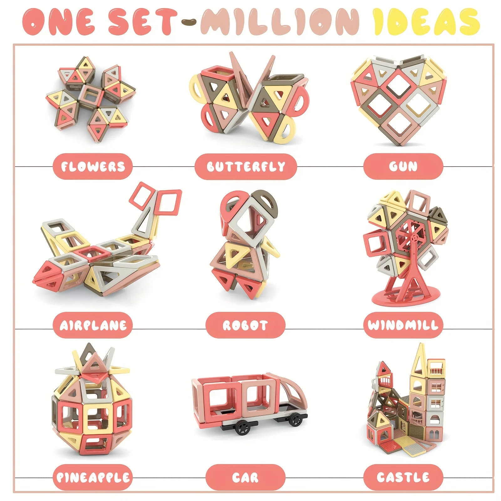 175 pezzi mini blocchi magnetici giocattoli magnetici 3D per ragazzi e ragazze piastrelle magnetiche giocattoli da costruzione STEM regalo di compleanno