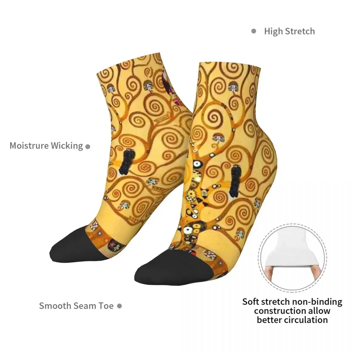 Gustav Klimt - Calcetines Árbol de la vida Harajuku Medias súper suaves Calcetines para todas las estaciones Accesorios para regalo de cumpleaños para hombre y mujer