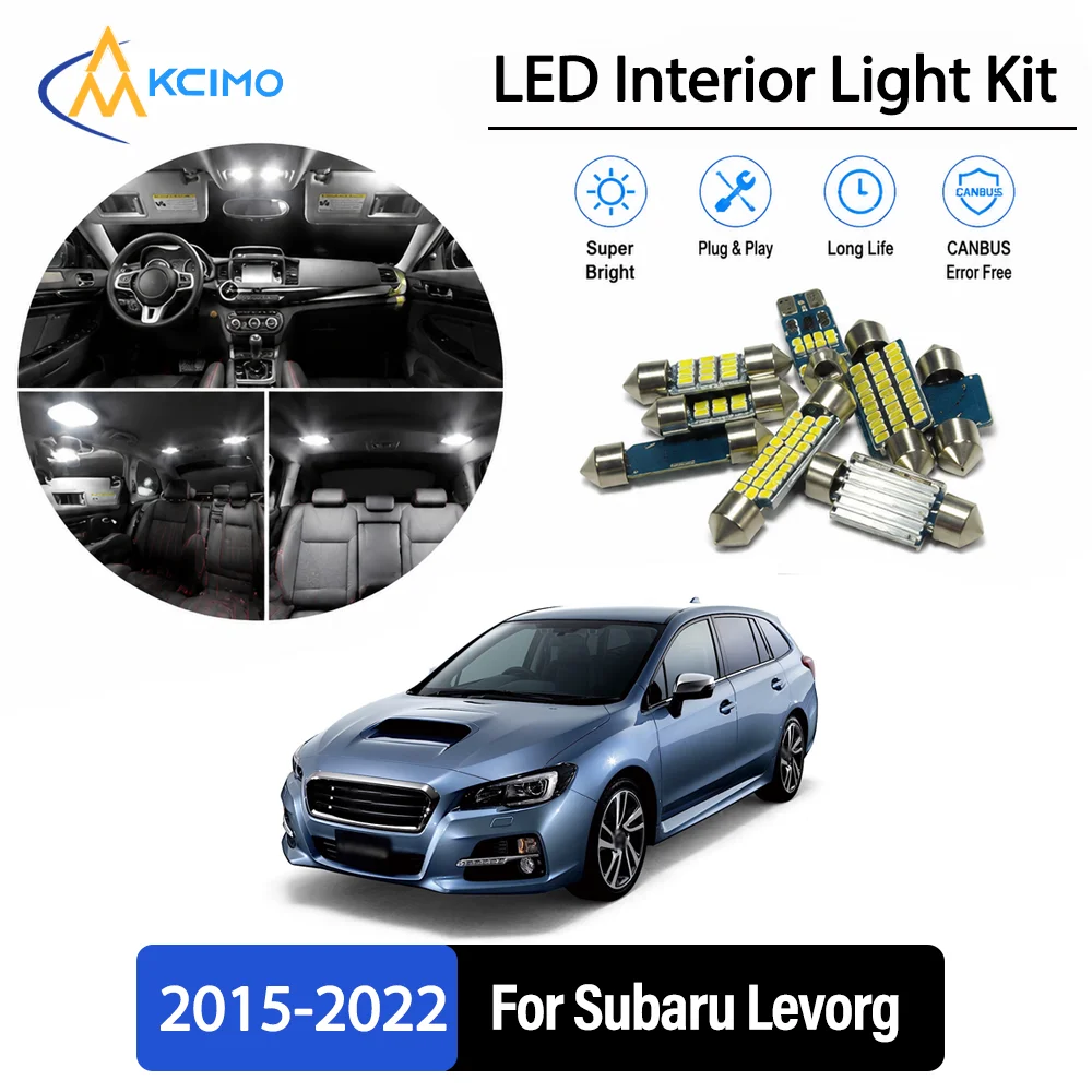 For Subaru Levorg 2015-2022 2016 2017 Premium No-Wire Continuous Glow Auto Interior LED Bulb Remodel Set Cabin Refit Lamps