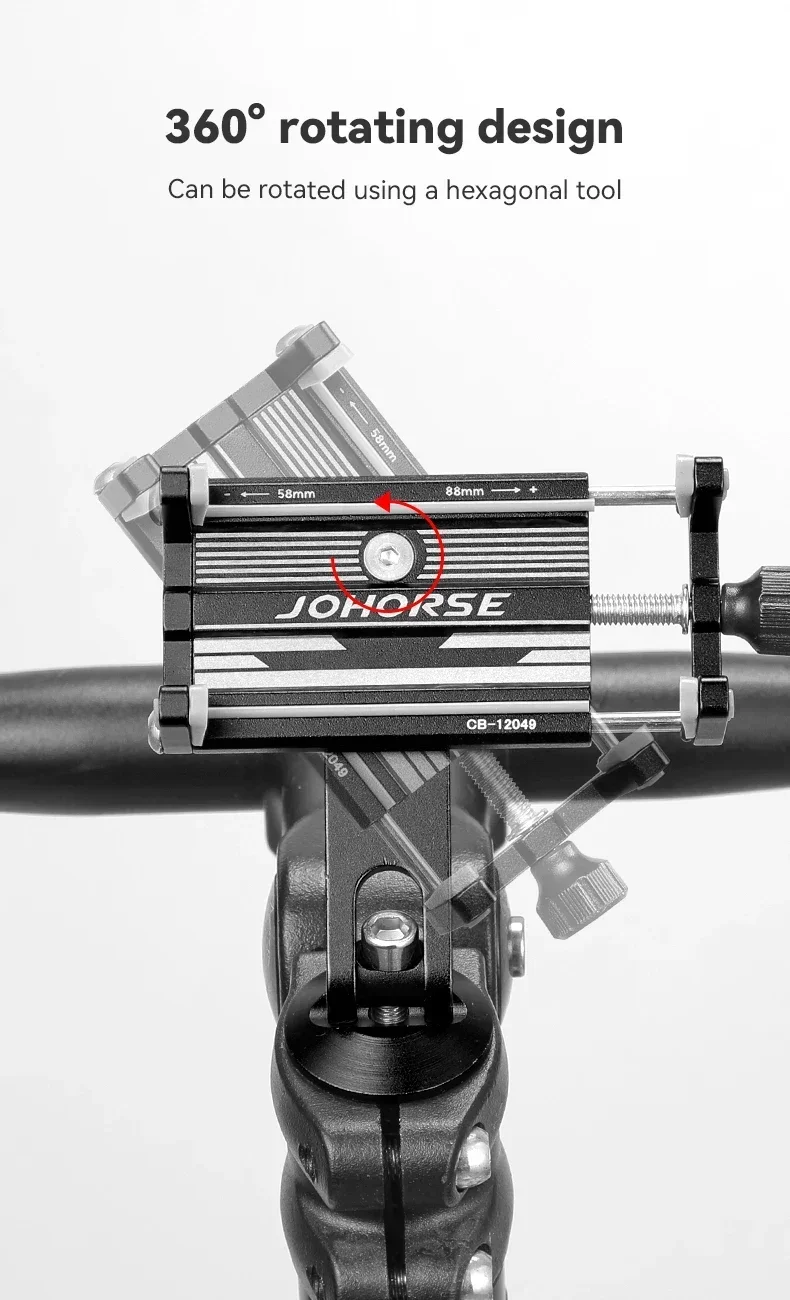 Universelle Fahrrad-Handyhalterung aus Verstellbarem Aluminiumlegierung für Roller und Fahrräder mit Halterungsbasis und Clip – Detail 15