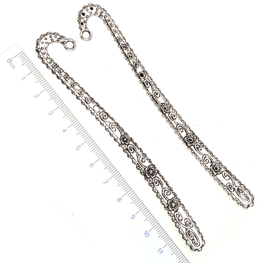 5pcs Bookmark Findings School Stationeries Flowers DIY Pendants Tassels Metal Wedding Handcrafts Jewellery Components Supplies