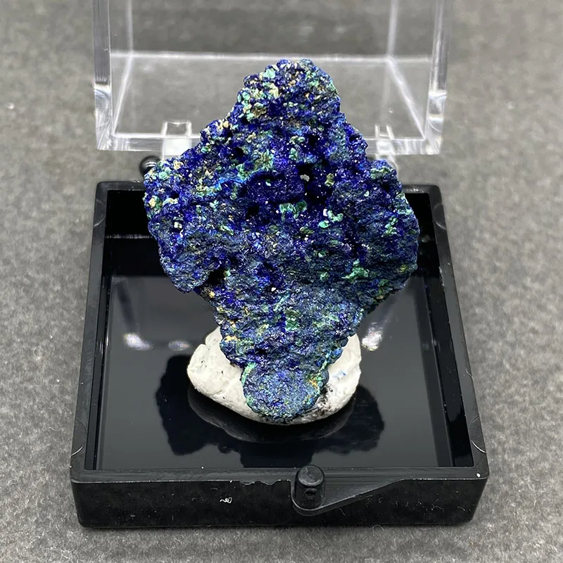 100% natural azurite and malachite symbiotic raw stone mineral specimen healing crystal gem collection+ Box size:35*35*35mm