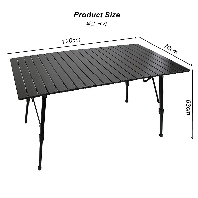 Table de pique-nique pliante en alliage d\'aluminium, meuble léger pour le Camping et l\'extérieur, hauteur réglable