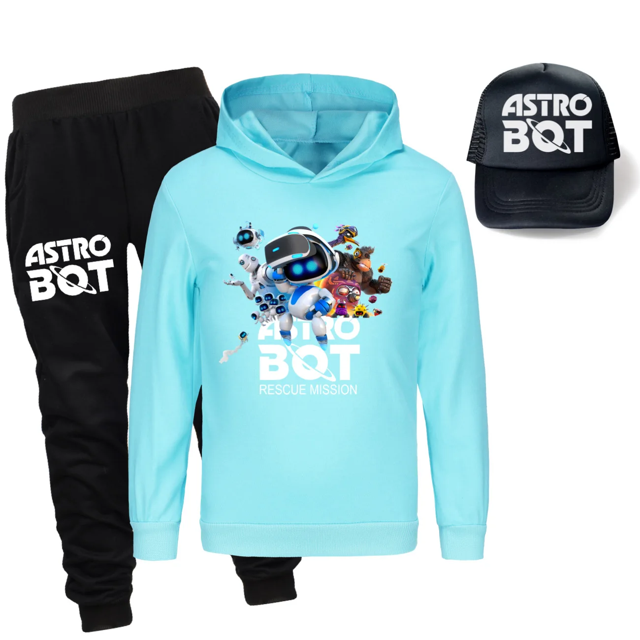 Game ASTRO BOT Hoodies Boy Clothing Sets Kids ASTROBOT Casual Hoody Sweatshirt Jogging Pants 2pcs Set Girls Sportswear Outfits