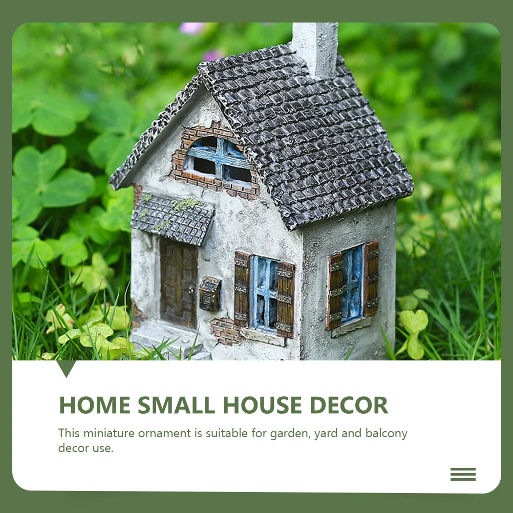 

Resin Small House Garden Decor Miniature House Ornament for Outdoor Yard Balcony Home Desktop Decorative Craft