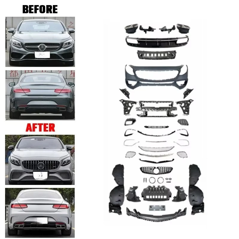 Car Bumper Hood Fender Modified Facelift Body Kit for Benz S-Class W221 W222 W223 Upgrade MBH S450 S63 S65