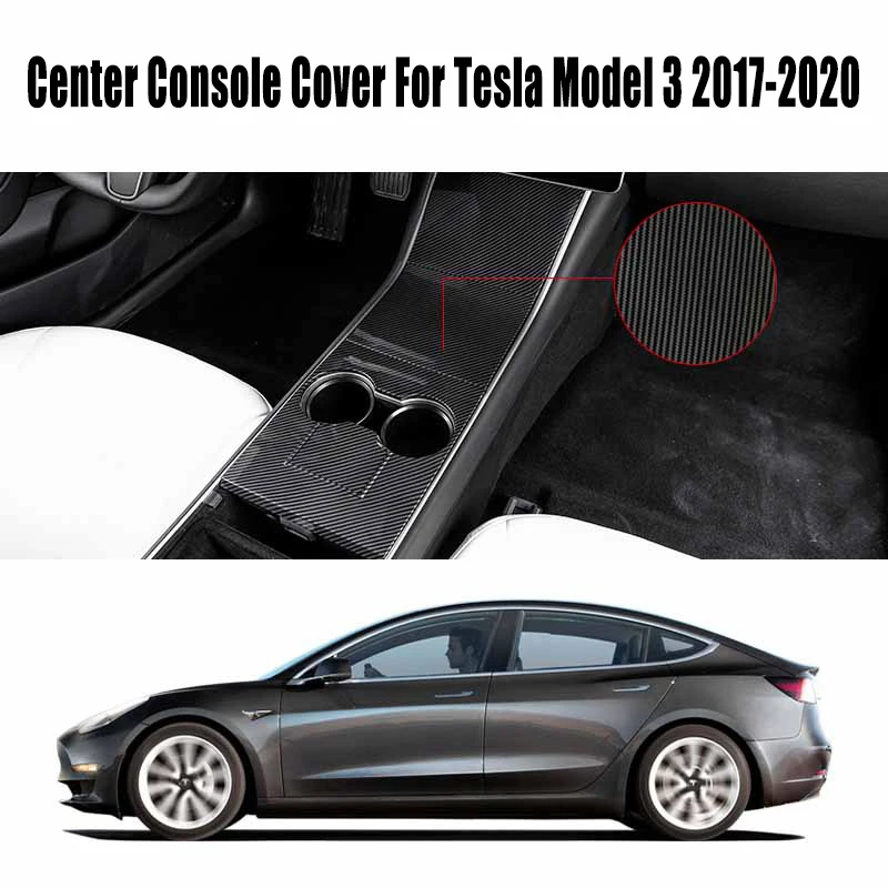 Center Console Cover interior Decor modification For Tesla Model 3 2017-2020 Accessorie Not Affect Central Control Push-pull Use