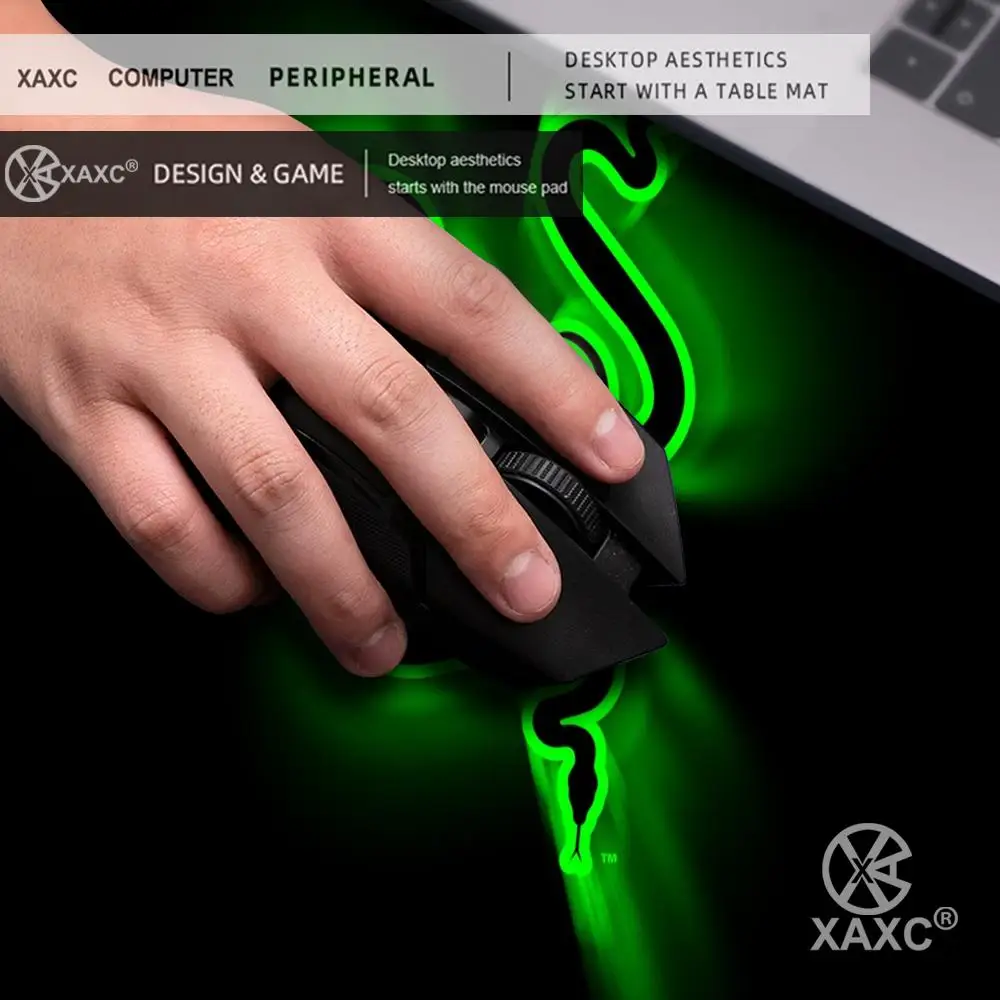 XXL R-Razer Snake Mouse Pad Large Keyboard Mouse Desk Pad Non-slip Rubber Gaming Mouse Pad Laptop Mouse Carpet HYBXXC view 3