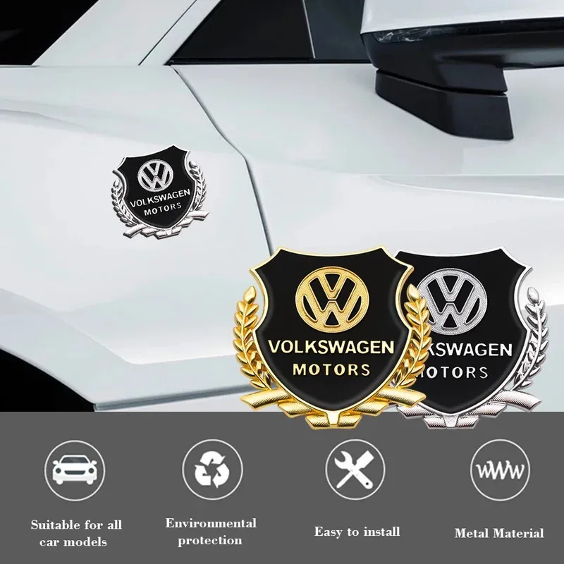 

2 Pcs Car Styling 3D Metal Sticker Body Trunk Badge High Quality Decal for Volkswagen VW Scirocco GOLF MK6 Polo Tiguan CC PASSAT