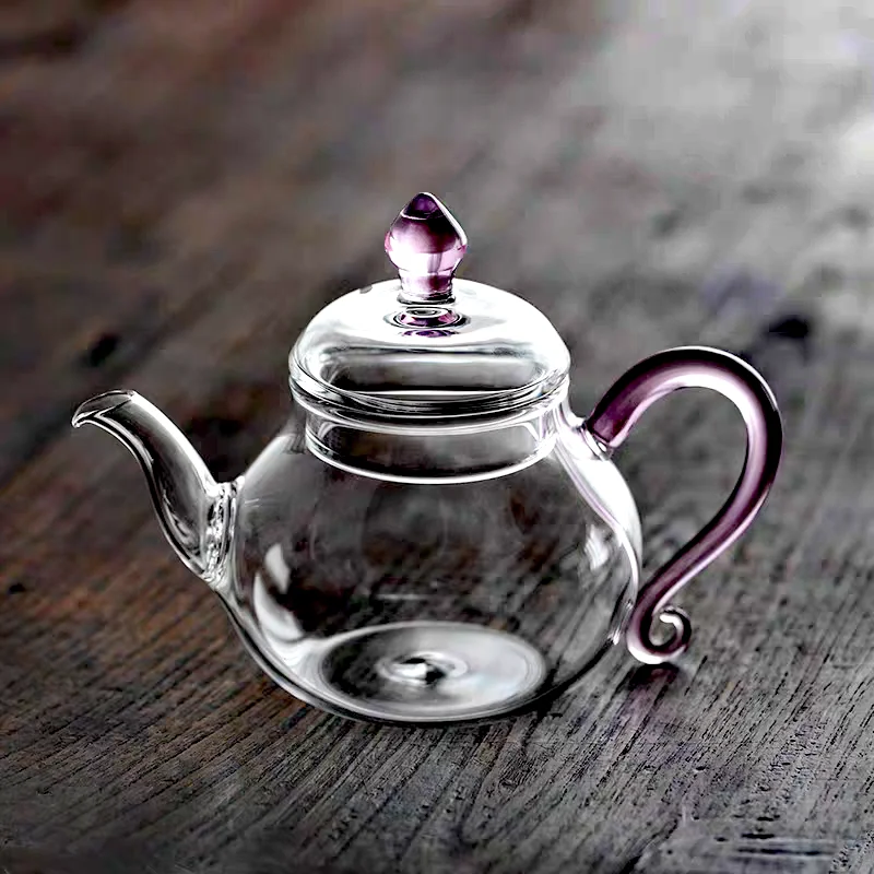 Small Capacity 210ml Heat Resistant Glass Teapot Kungfu Tea Set For One Person Brewing Green Tea Pot Home Tea Maker Teaware