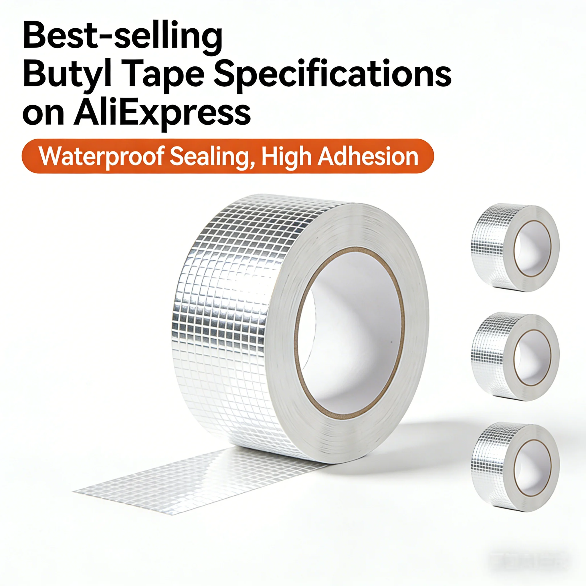 Aluminum Foil Butyl Rubber Tape 5m Super Strong Waterproof Tape Self Adhesive Sealant Tape for Roof Pipe Crack Repair