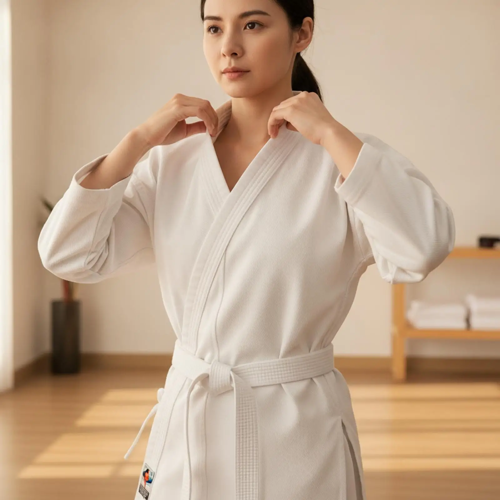 Karate Training Suit for Men Women Polyester Cotton Uniform for Martial Arts Dojo Practice Gi Set