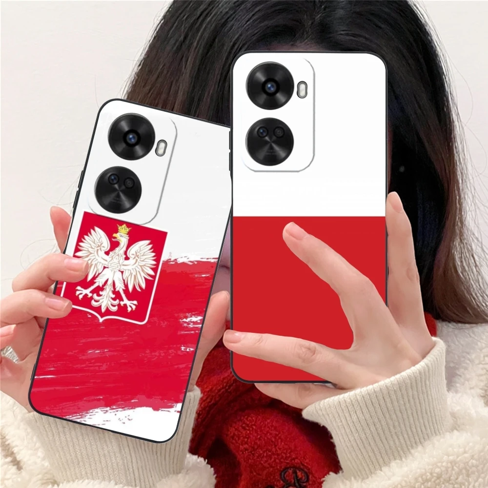 Poland Polska Flag Mobile Cell Phone Case for Huawei Nova 12 11 10 9 8 7 Pro SE 5G Black Soft Phone Cover Shell