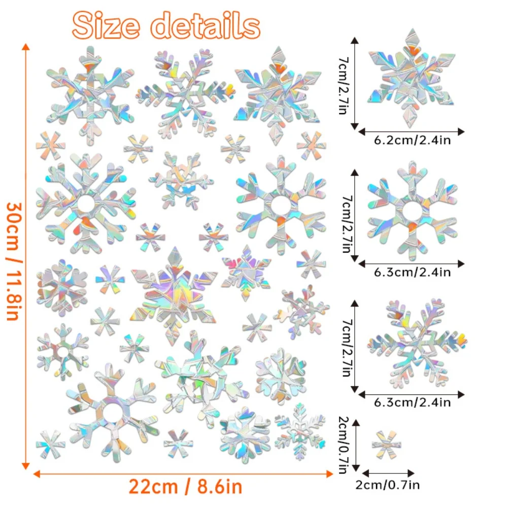 Christmas Window Decal Decoration Set 2PC PVC Electrostatic Adhesion Waterproof Easy Installation for Home and Business