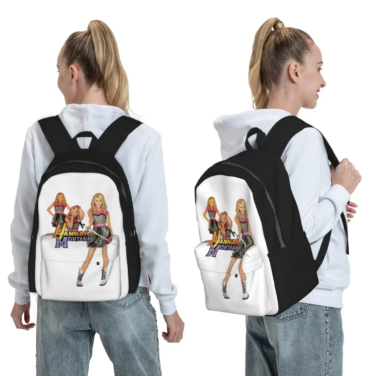 

Hannah Montana Backpack Boys Girls BookBag Kids School Bag Computer Shoulder Bags for Men Women
