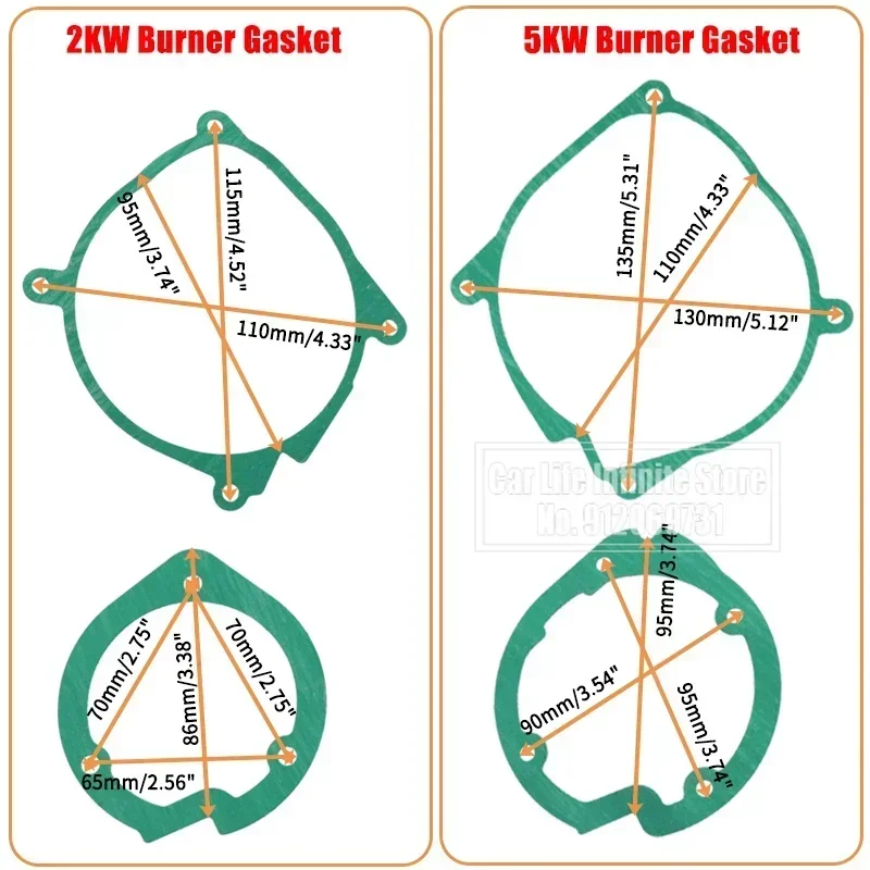 1/2/5/10/20Pcs 2KW 5KW Air Diesel Heater Blower Fan Motor & Burner Gasket set For Chinese heater Eberspacher Airtronic Car Truck