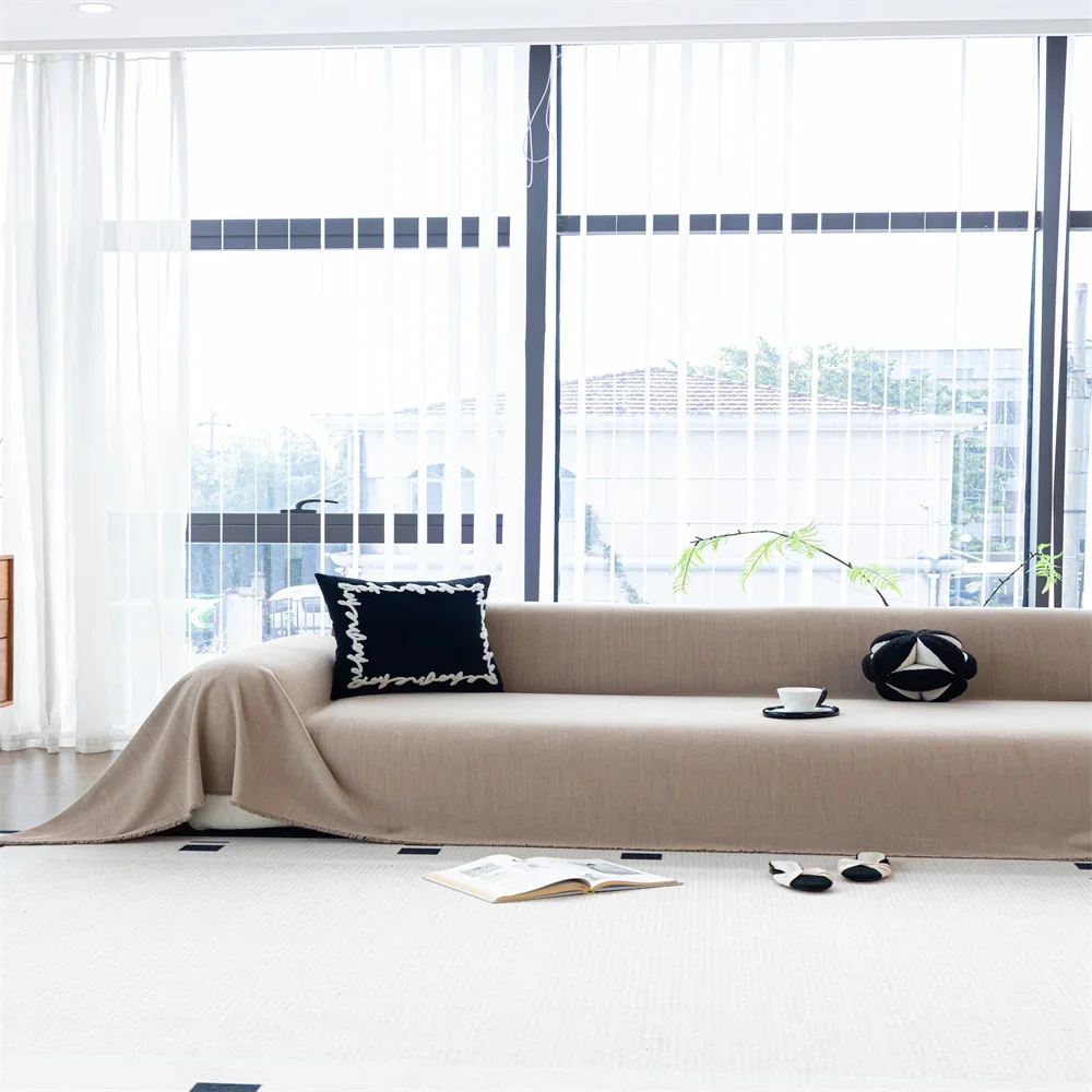 Retro French Style Light Luxury Universal Sofa Cover Non-Slip All-Season High-Quality Fabric Slipcover Anti-Cat for Home Decor