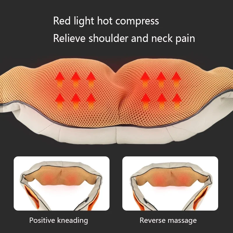 U Shape Electrical Shiatsu Massage Shawl Back Neck Shoulder Body Massager Device Infrared Heated Kneading Car/Home Massage Shawl