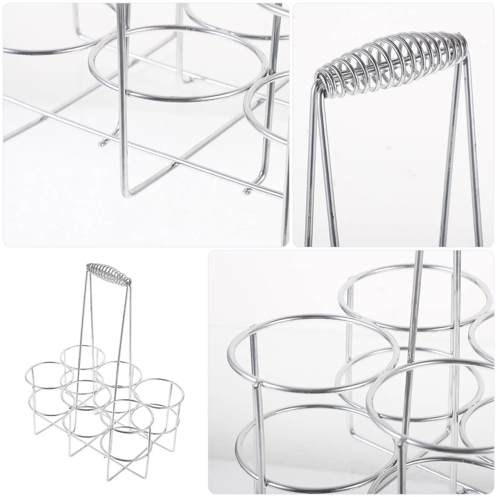 

Beer Can Holder 6 Compartments Metal Organizer Simple Design for Home Hotel Bars Clubs Convenient Carry