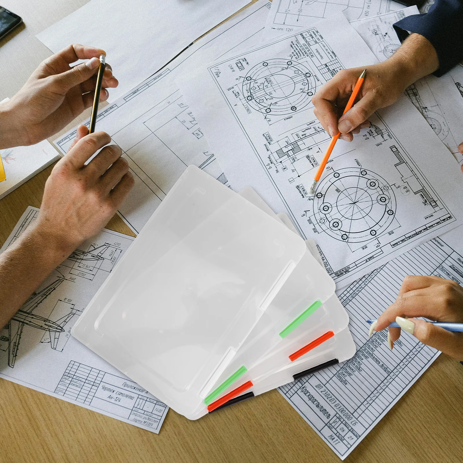 4 Pcs Data Storage Box Plastic Cards Organizer Photo Boxes Container Scrapbook Photos Carry Case Cases Keeper