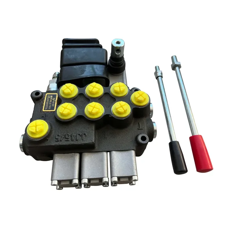 RUNGONG New 3 Spool Cast Iron Hydraulic Directional Control Valve Joystick Control Monoblock Manual Spool Valve for