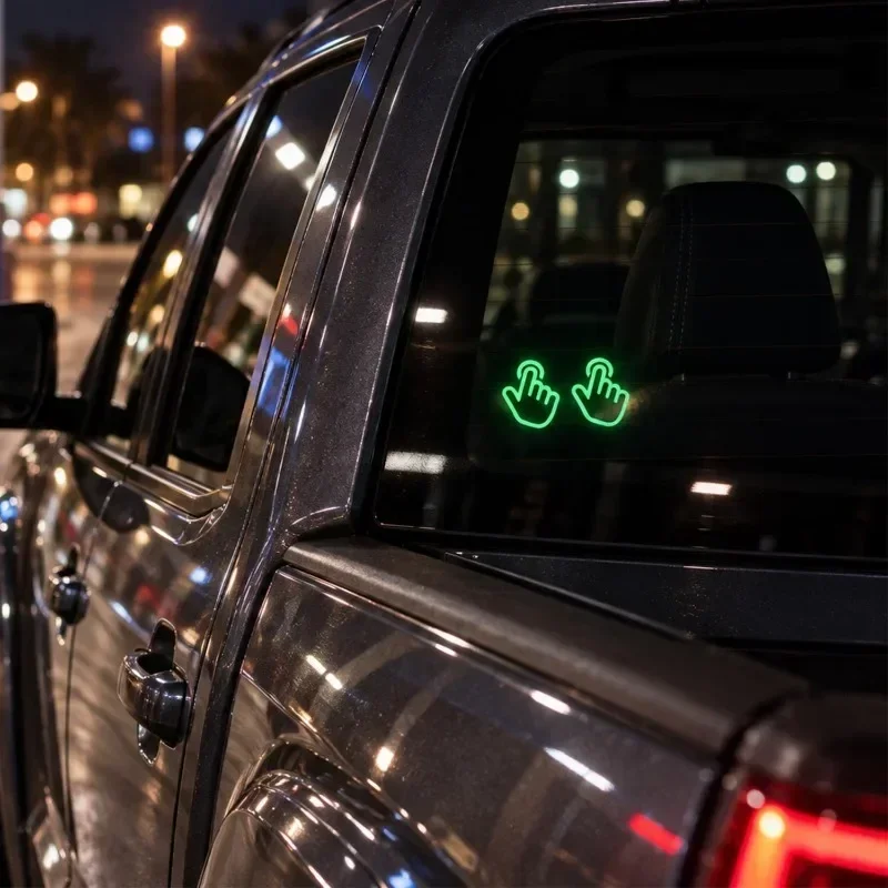 Car Self-Adhesive 3D Luminous Hand Gesture Sticker Glow in Dark Fluorescent Decal  Decor Sticker Auto Night Styling Accessories