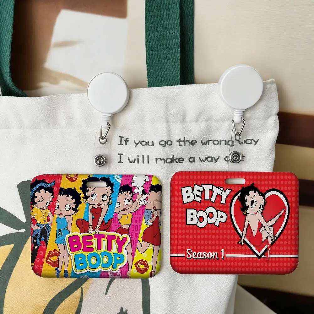 Cute B-BettyS Boop Badge Holder Lanyards Keychain Women New Cartoon Card Holders Neck Straps Student Credential For Gift view 2