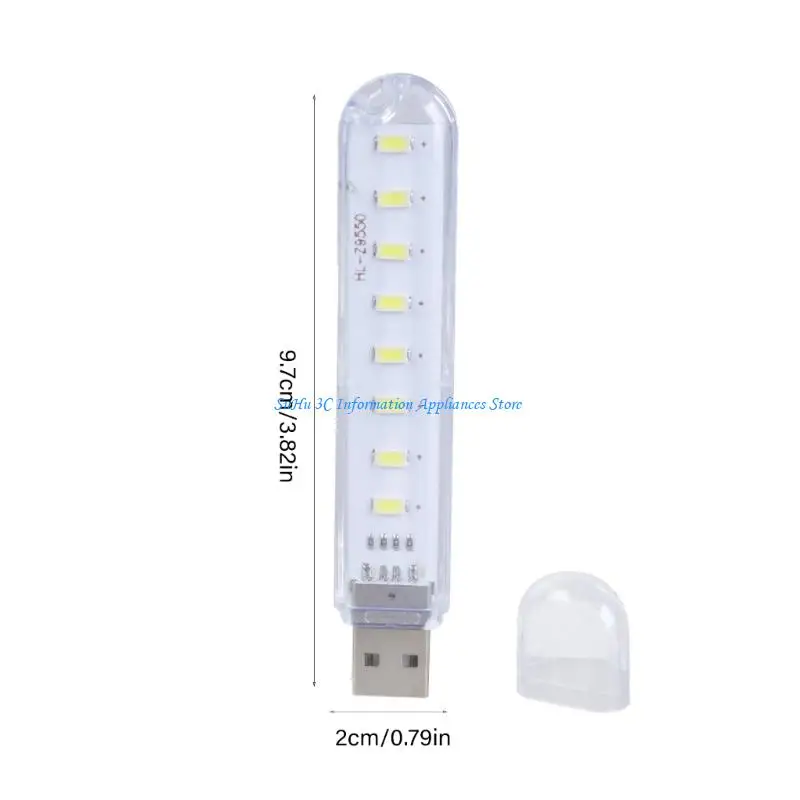  Bright 5V USB Night Light 8 White LEDs Perfect For Fishing Enthusiasts Dorm Room