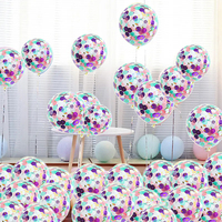10PCS/PACK 12 inch Mermaid Theme Latex Confetti Balloons Mermaid Party Decoration Globos for Girl Mermaid Birthday Party Decor