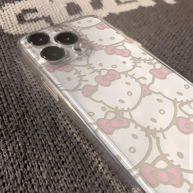 Original Pink Hello Kitty Phone Case For Samsung S24 S23 S22 S21 S20 S10 FE Note 20 10 Plus Ultra Lite 5G Clear Soft TPU Cover