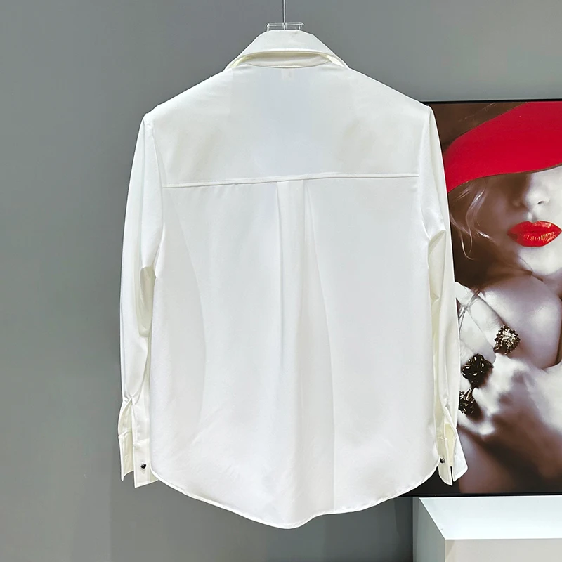 PFHQ المتخصصة تصميم قميص رجالي صيف جديد مطرز الترتر الديكور قمصان طويلة الأكمام منصات الكتف بلايز الرجال عادية 21E6556