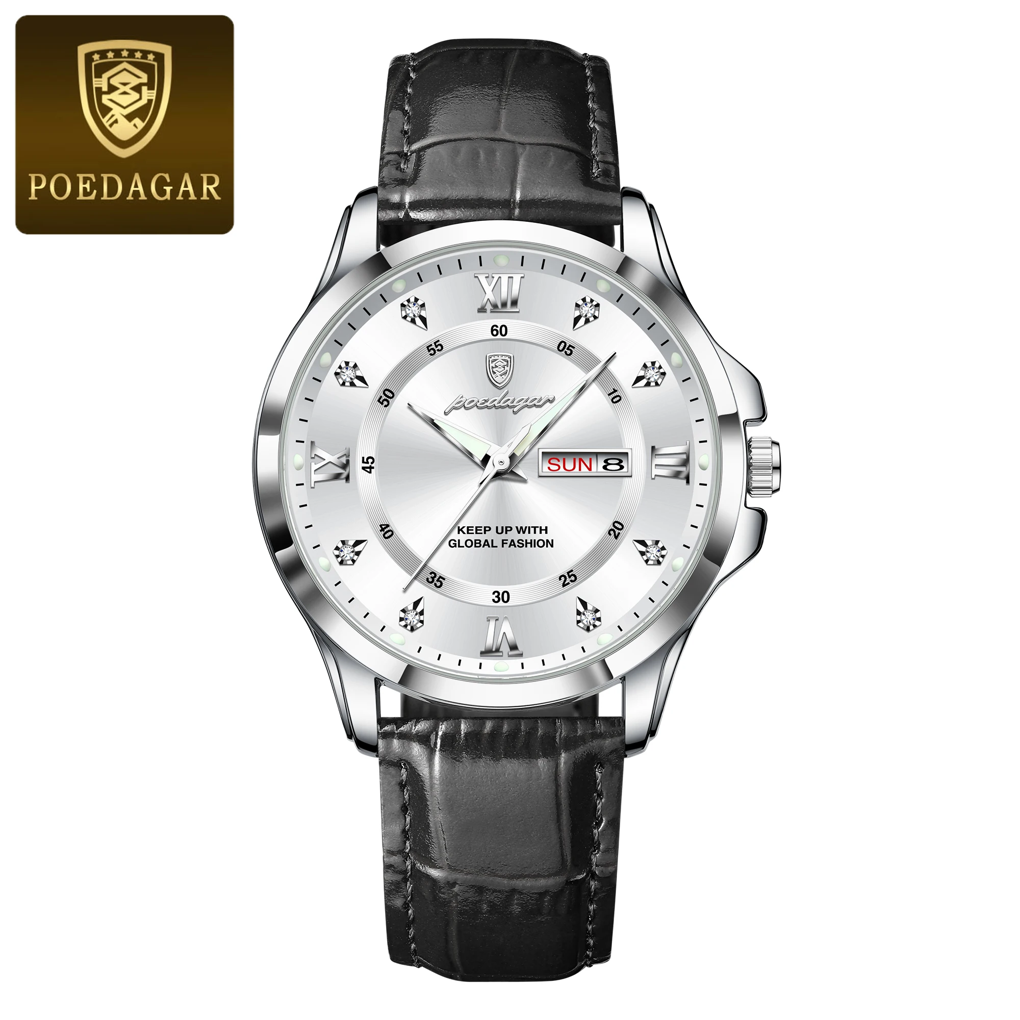 Men's Waterproof Luminous Date Week Business Watch