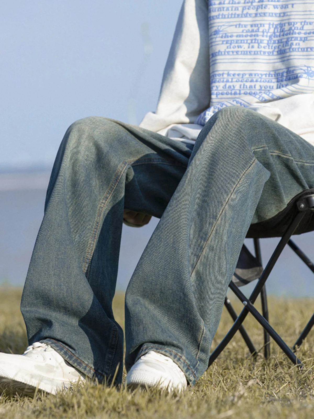 

Waed Vintage Men's Jeans High Street American Sle Loose Wide Leg Casual Straight Leg Trousers Trendy Brand Autumn Wear