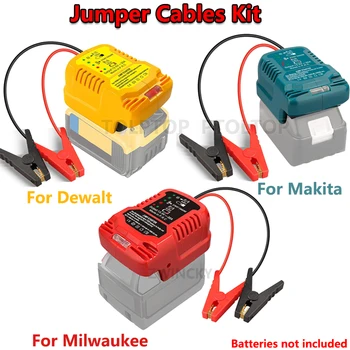 Cables de puente 11AWG, accesorios para coche para Makita/Dewalt/Milwaukee, adaptador de arranque de batería de iones de litio de 18V y 20V, Cable de refuerzo automático