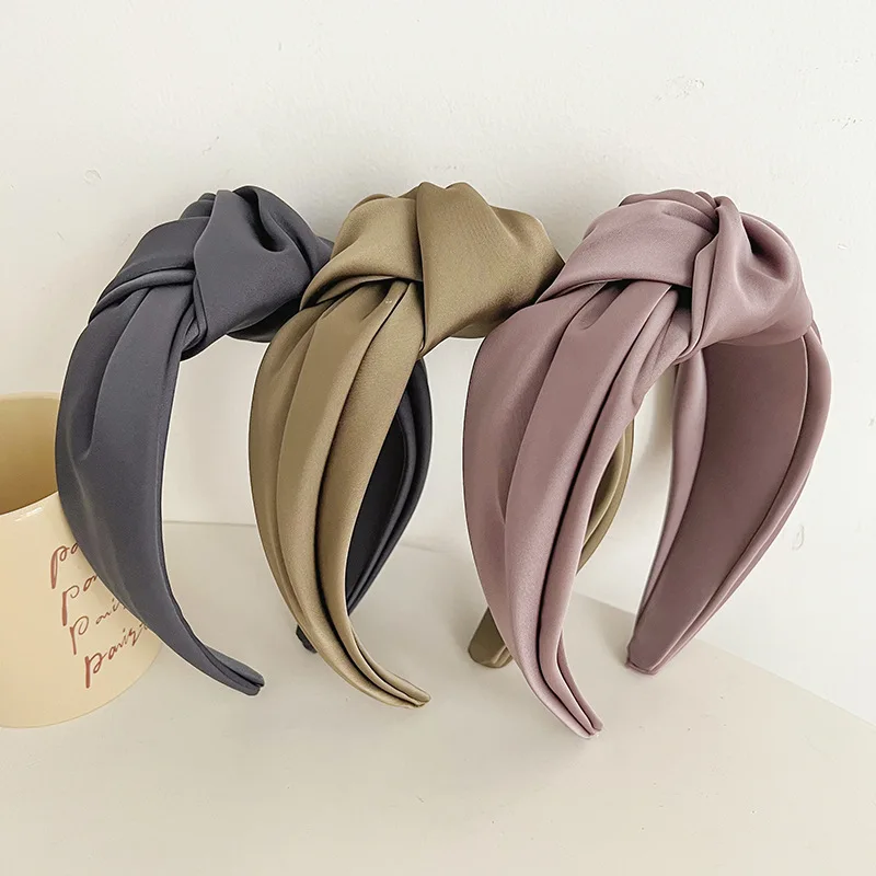 Women Girls Autumn Winter Silk Satin Big Knot Hairband Headband Hair Jewelry Hair Accessories