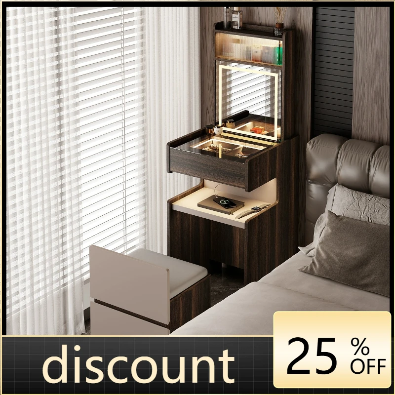 

LH minimalist lift dresser bedside table integrated very narrow small light luxury makeup table