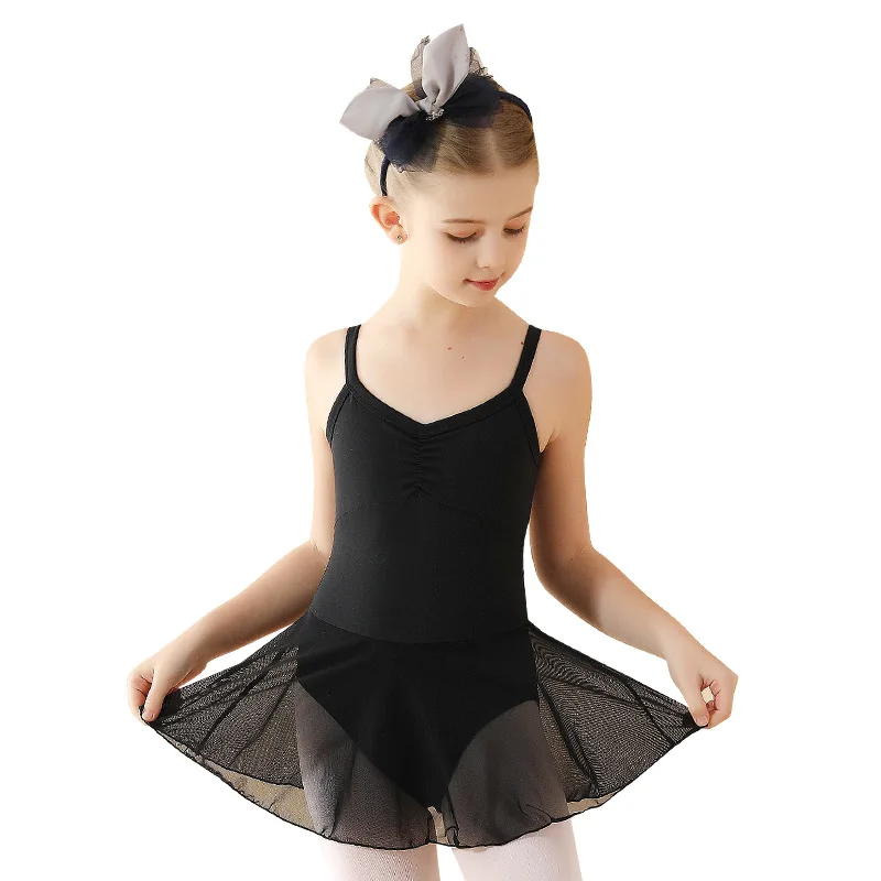 Roupa de dança de balé sem mangas, vestido de balé para meninas, collant de balé infantil, vestido de dança, vestido tutu, saias de dança infantil com tule