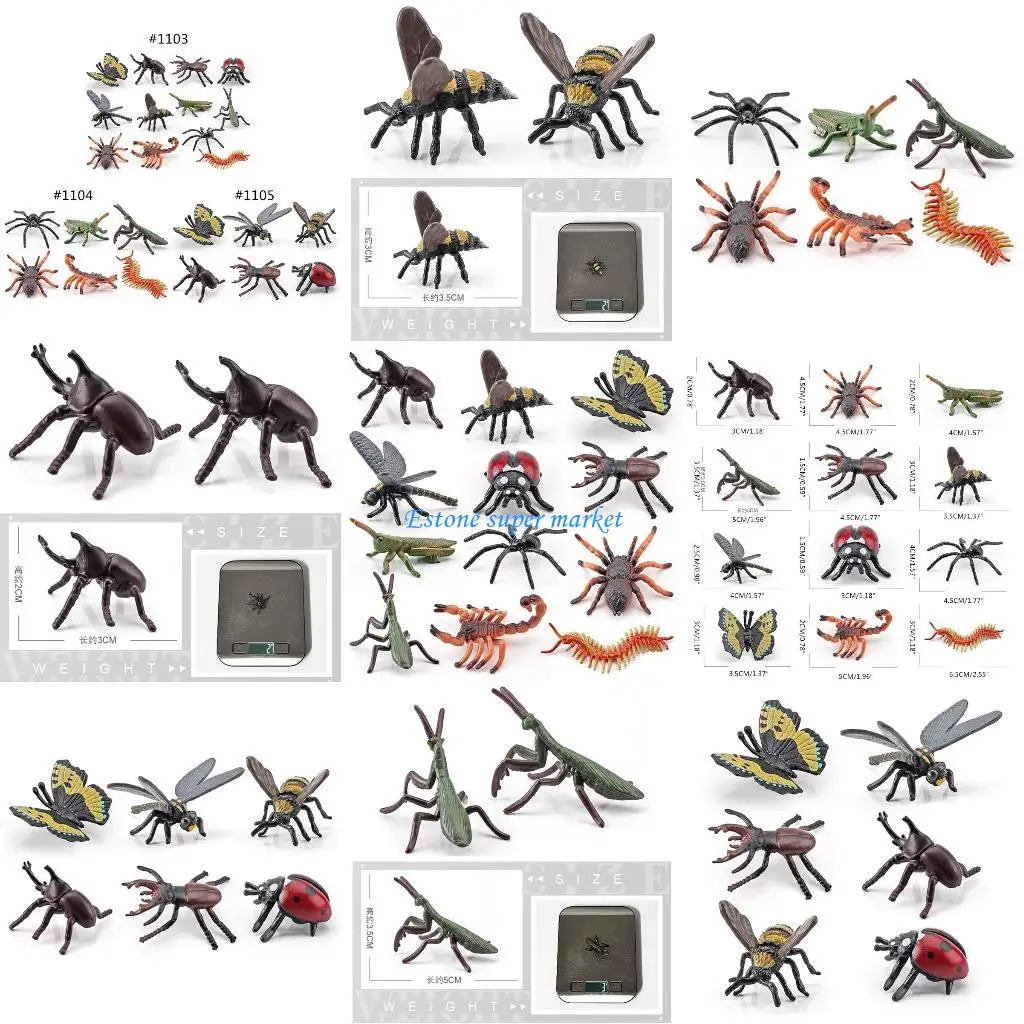 

090B Funny Realistic Insect for Fun/Trick Relieve Stress Kids Birthday Gift Toy Set