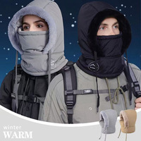 New Winter Cycling Fleece-Lined Thickened Down Cap Versatile Warm Outdoor Motorcycle Windproof Hat Skullies Beanies