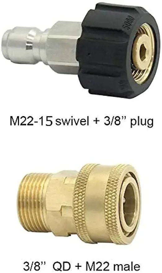 Pressure Washer Adapter Set Quick Connect Kit, M22 15mm,