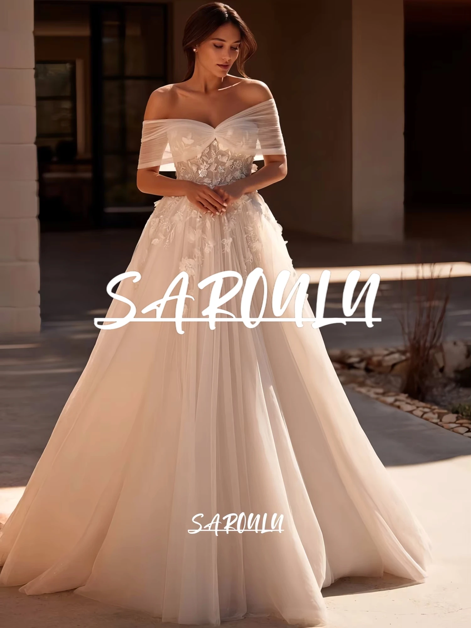 

Sweet Bow-tie Shoulder Bride Dress Customized Women's Classic Wedding Dresses 2025, Strapless Plus Size Long Bridal Gown